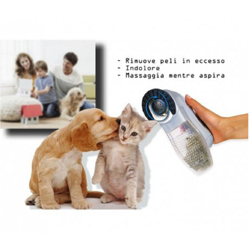 foto del prodotto trade shop traesio tosatrice 2in1 rimuove peli in eccesso massaggia per cane gatto shed indolore 