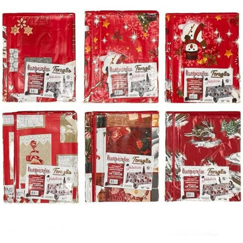 foto del prodotto trade shop traesio tovaglia copritavolo natale plastificata antimacchia varie fantasie mis. 120x250 