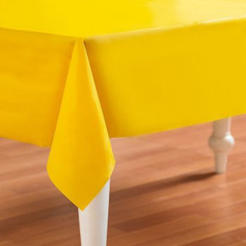 foto del prodotto trade shop traesio tovaglia plastificata rettangolare tavolo tavola 137x183cm gialla 