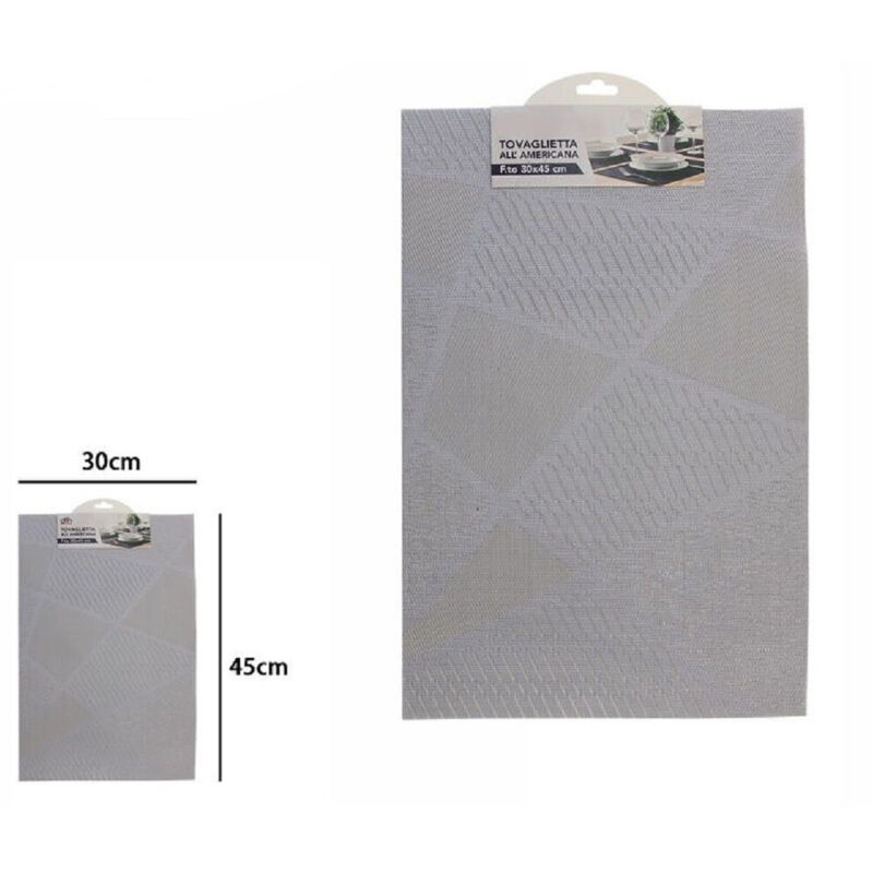 foto del prodotto trade shop traesio tovaglietta all americana tovagliette per colazione 30x45 cm grigio chiaro 72297 
