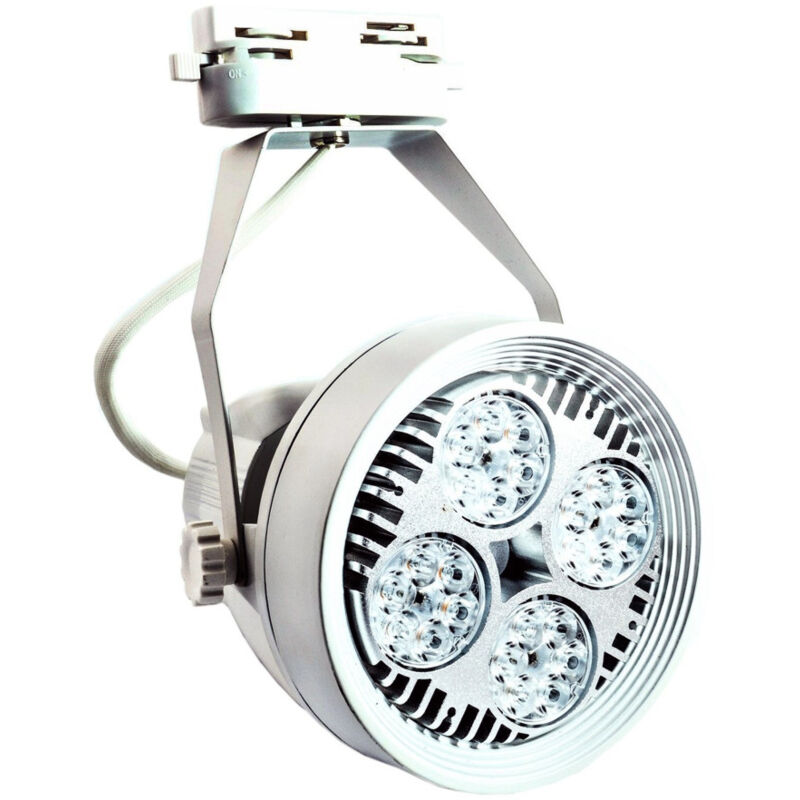 foto del prodotto trade shop traesio track light con lampada par 40 watt ventilata attacco e27 con portalampada bianco