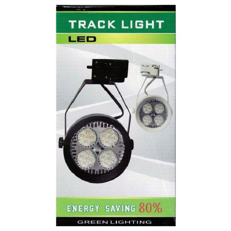 foto del prodotto trade shop traesio track light con lampada par 40 watt ventilata attacco e27 con portalampada nero