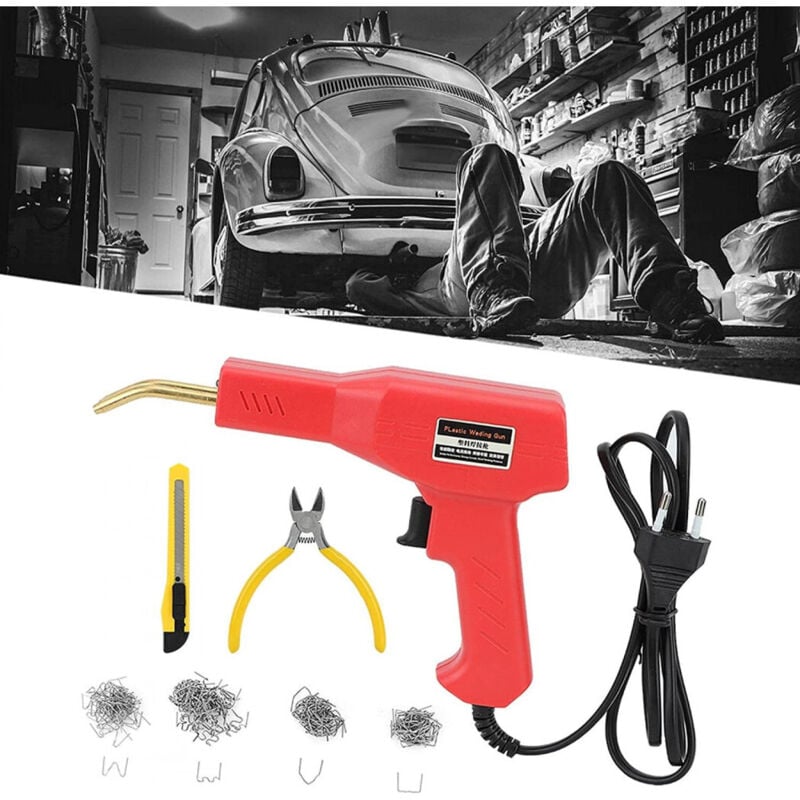 foto del prodotto trade shop traesio trade shop pistola saldatore saldatrice per plastiche auto paraurti 50w con kit riparazione 