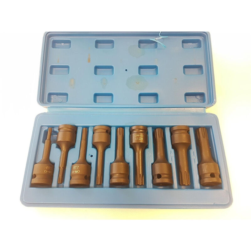 foto del prodotto trade shop traesio trade shop set 8 pz bussole esagonali a impatto per avvitatori utensili aria 1 2 tipo h 