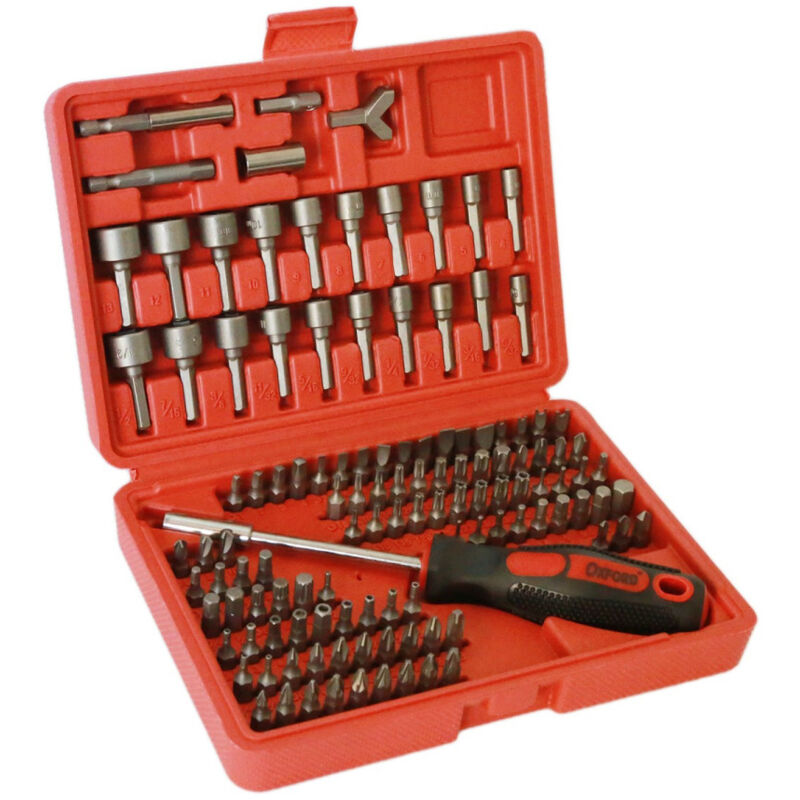 foto del prodotto trade shop traesio trade shop set kit 122 pz inserti cacciavite giraite con prolunga bussole torx valigetta 