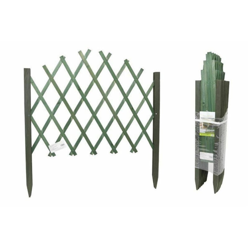foto del prodotto trade shop traesio traliccio in legno rete estensibile verde rampicanti staccionata 117x65cm 219840 