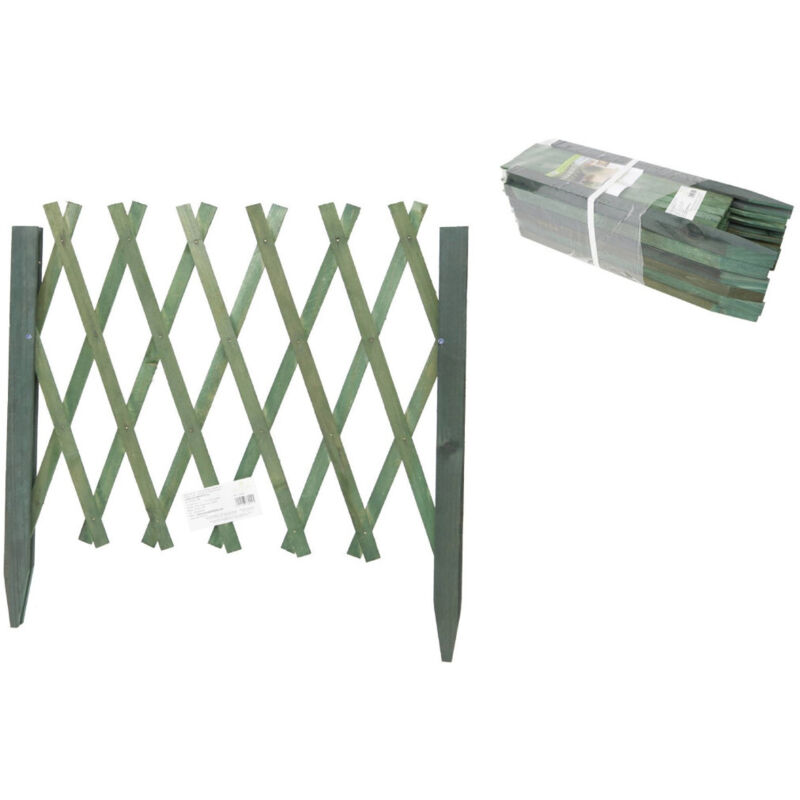 foto del prodotto trade shop traesio - traliccio in legno rete estensibile verde rampicanti staccionata 95 x 49 cm -