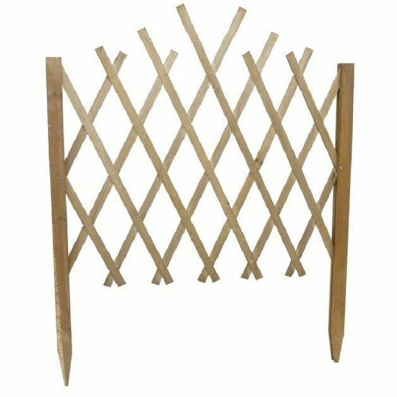 foto del prodotto trade shop traesio - traliccio legno rete estensibile naturale rampicanti staccionata 117x65cm 219841 -