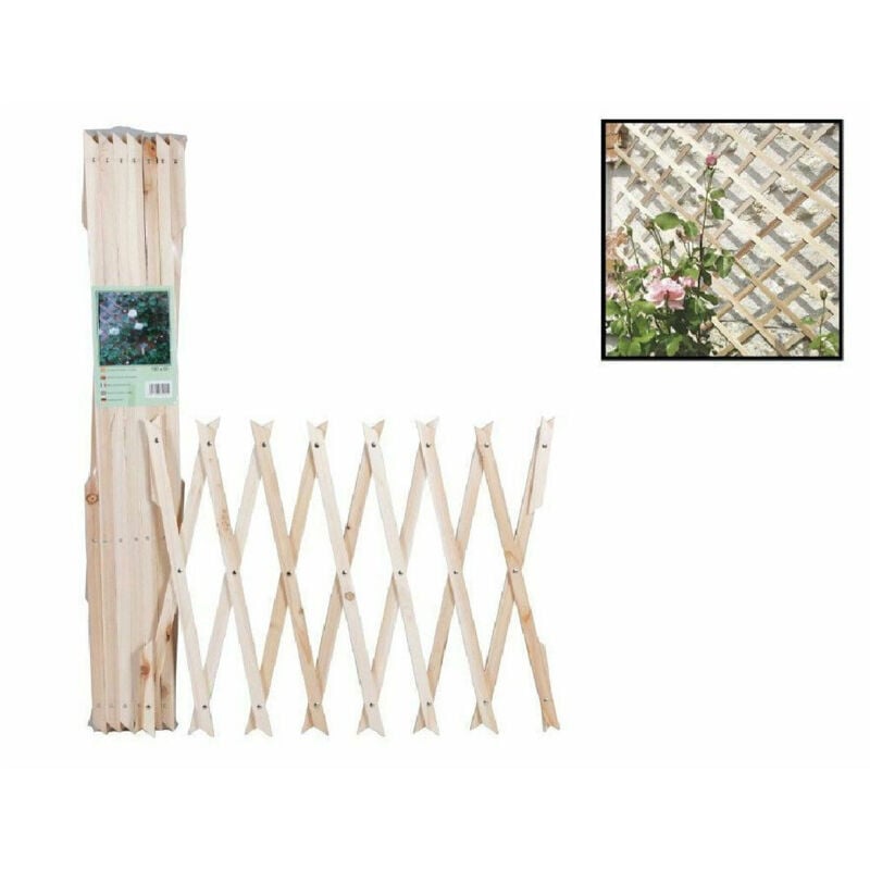 foto del prodotto trade shop traesio traliccio legno rete estensibile piante rampicanti staccionata 180x60 cm 129682 