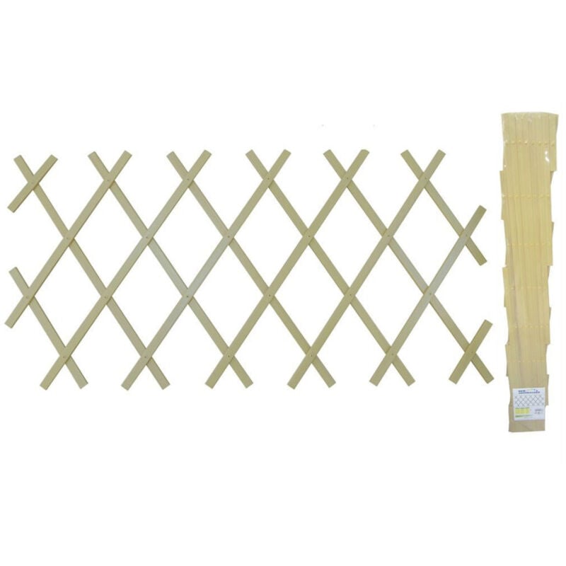foto del prodotto trade shop traesio traliccio rete in vimini bamboo 100 x 200 cm estensibile beige piante rampicanti 