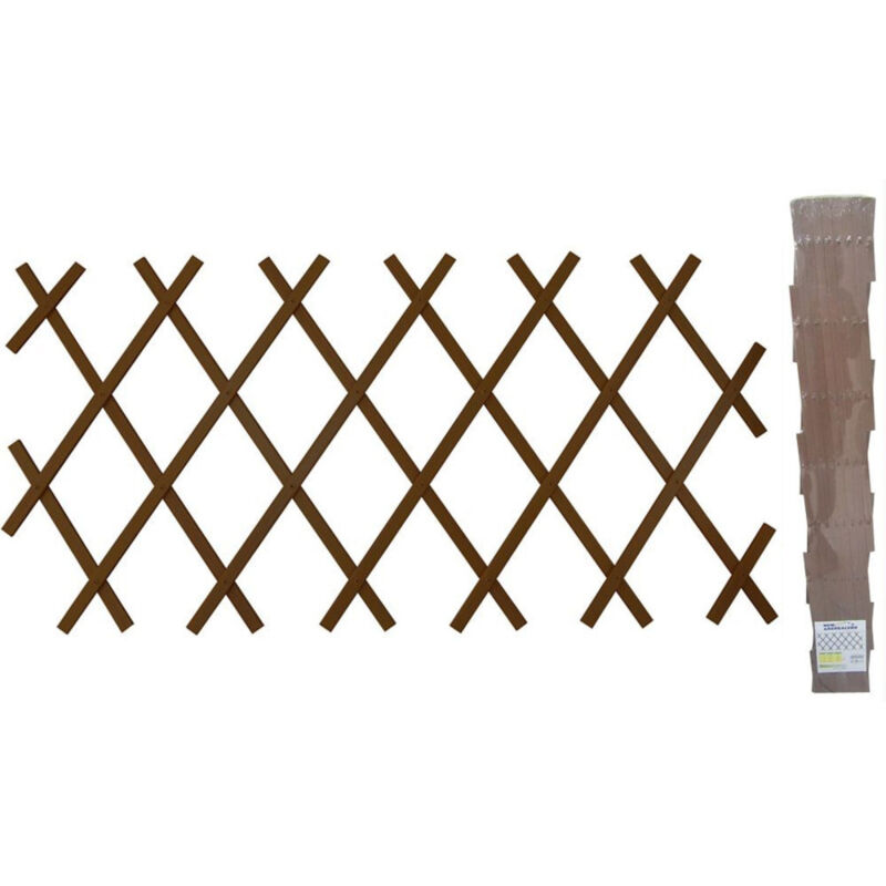 foto del prodotto trade shop traesio traliccio rete in vimini bamboo 100x200cm estensibile marrone piante rampicanti 