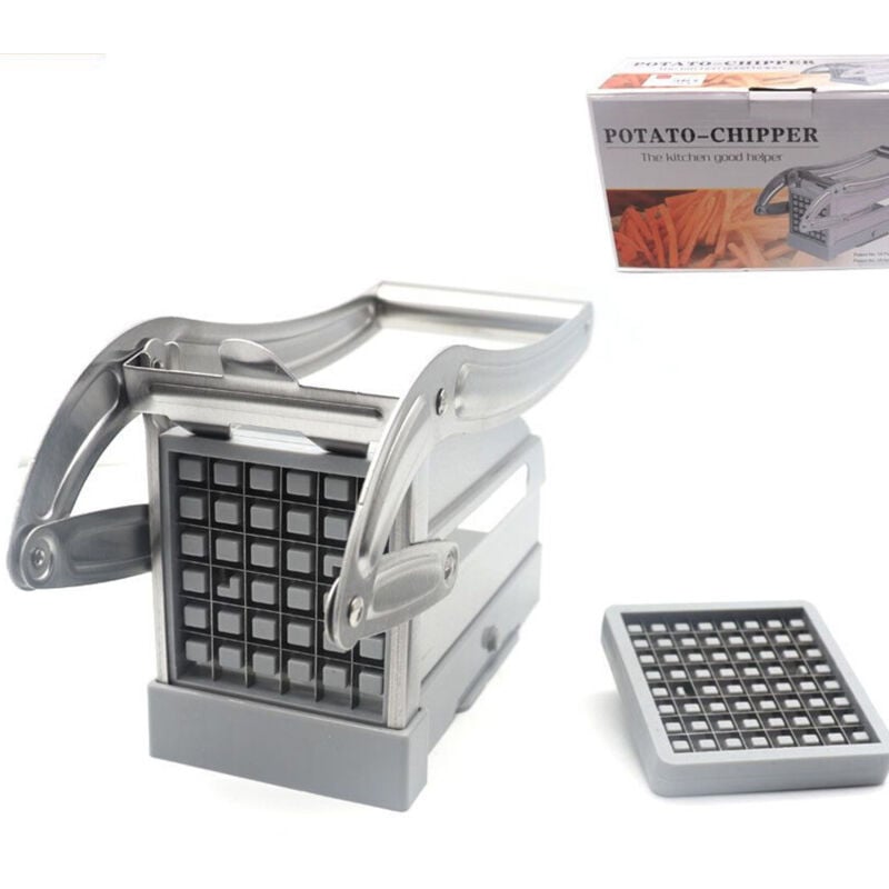 foto del prodotto trade shop traesio - tranciapatate trancia e taglia affetta patate patatine fritte e a forno acciaio -