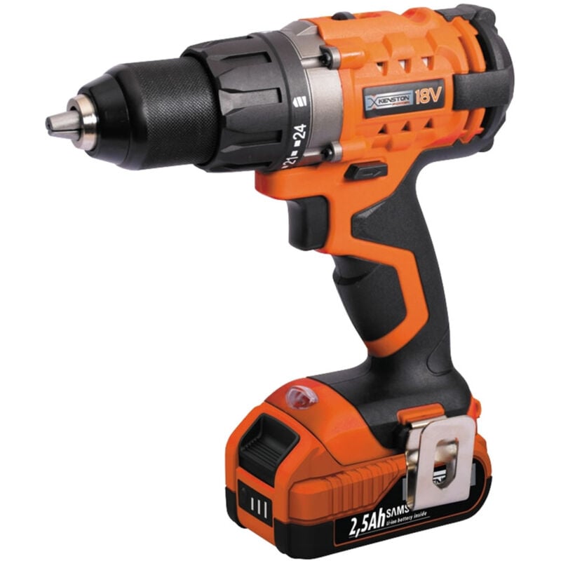 foto del prodotto trade shop traesio trapano avvitatore a batteria al litio in valigetta 18v cordless con 1 batteria 