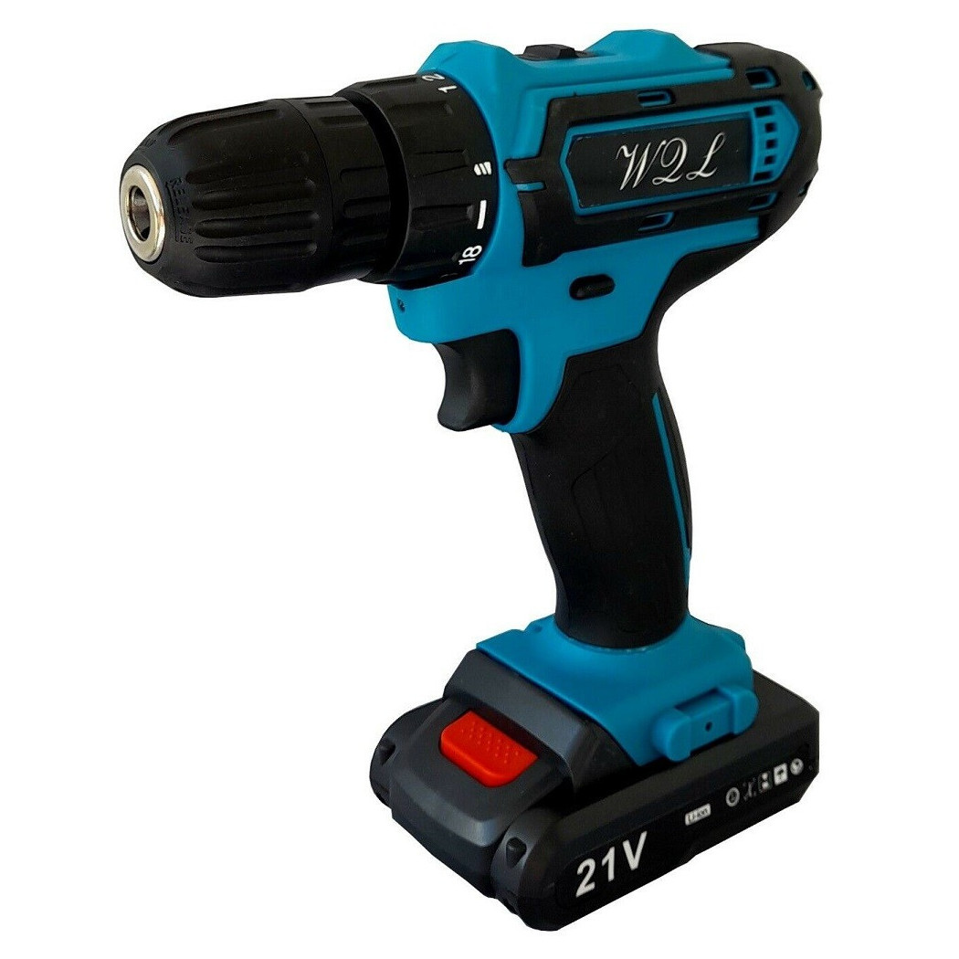 foto del prodotto trade shop traesio trapano avvitatore cordless a batteria litio 21v doppia batteria valigia 02036 