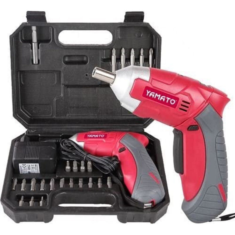 foto del prodotto trade shop traesio trapano avvitatore senza fili 3,6 w 3,6 v a batteria 180 giri min con 24 punte 