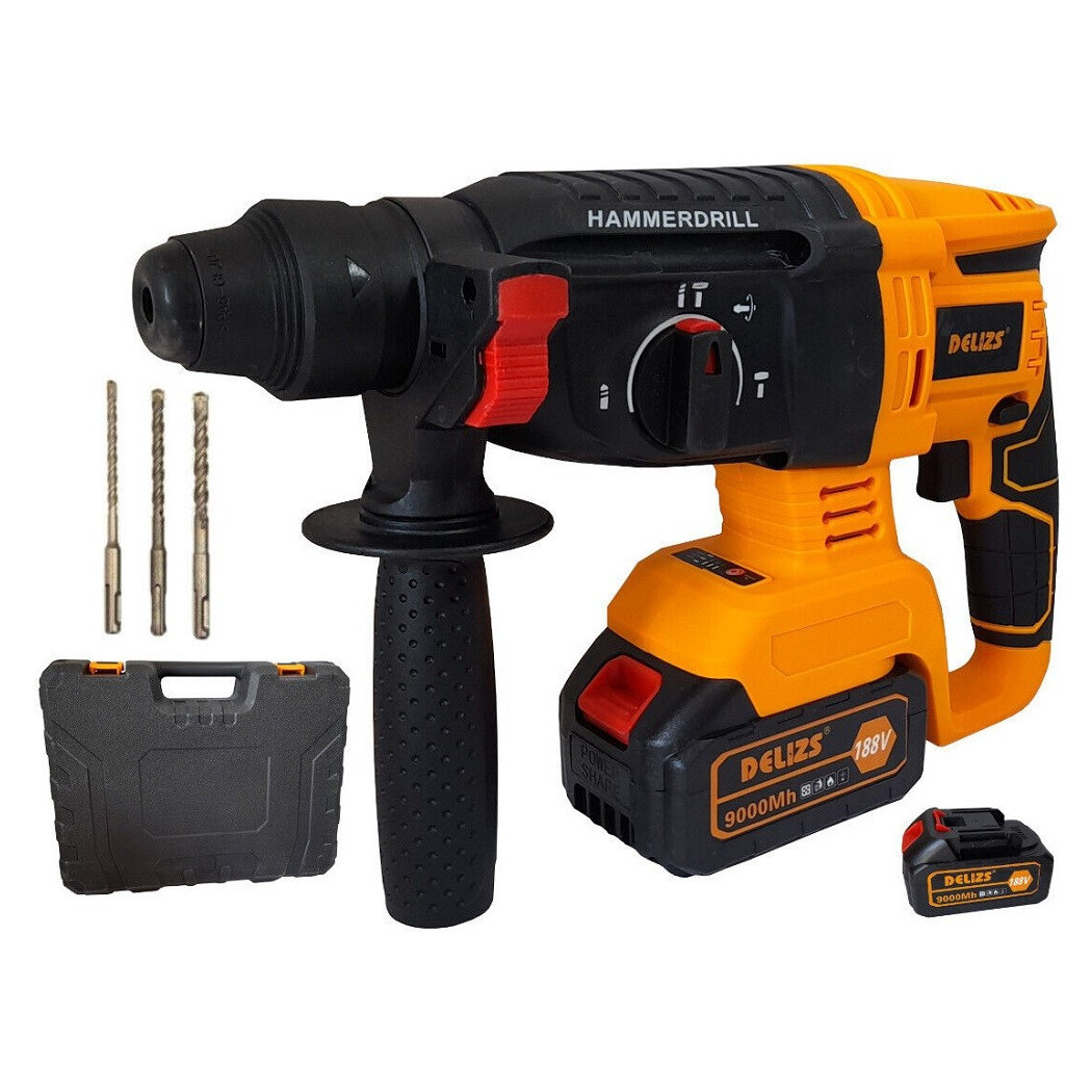 foto del prodotto trade shop traesio trapano scalpellatore a batteria 21v 9ah martello demolitore sds plus dl26 1 