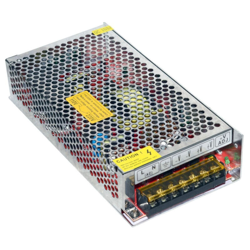 foto del prodotto trade shop traesio trasformatore alimentatore stabilizzato per striscia a led switch trimmer 12v 10 ampere 