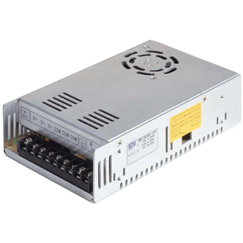 foto del prodotto trade shop traesio trasformatore alimentatore stabilizzato per striscia a led switch trimmer 12v 25 ampere 