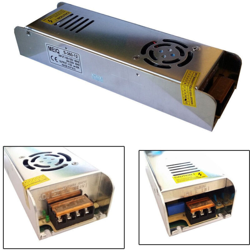 foto del prodotto trade shop traesio trasformatore alimentatore stabilizzato slim 220v 12v 30a 360w trimmer 30a 12v 