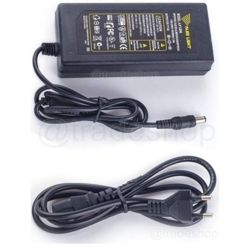 foto del prodotto trade shop traesio trasformatore cavo adattatore 12v 5a vde ac adattatore ac dc per 5050 3528 led 