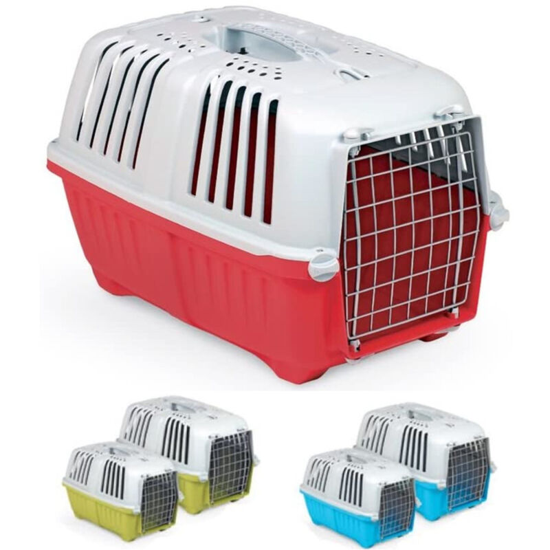foto del prodotto trade shop traesio trasportino con griglia in metallo per cani e gatti da viaggio 48 x 33 x 32 cm 