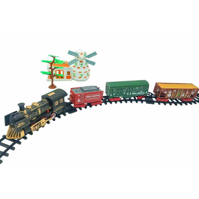 foto del prodotto trade shop traesio trenino elettrico natalizio con mulino luci e suoni decorazioni natale 20pcs 