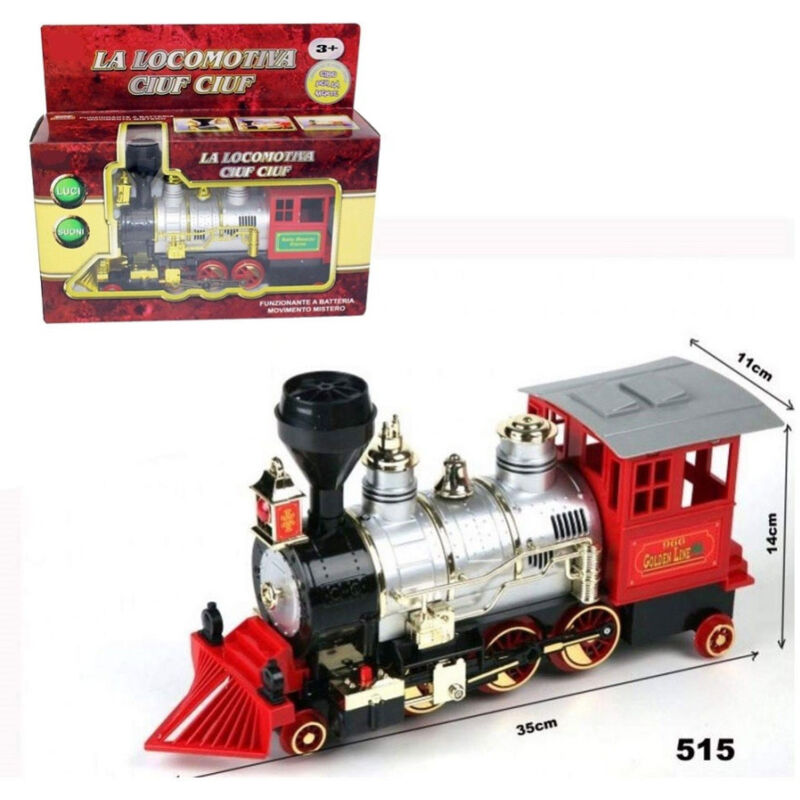foto del prodotto trade shop traesio treno trenino locomotiva retr stile western ciuf ciuf luci e suoni 25x40x15cm 