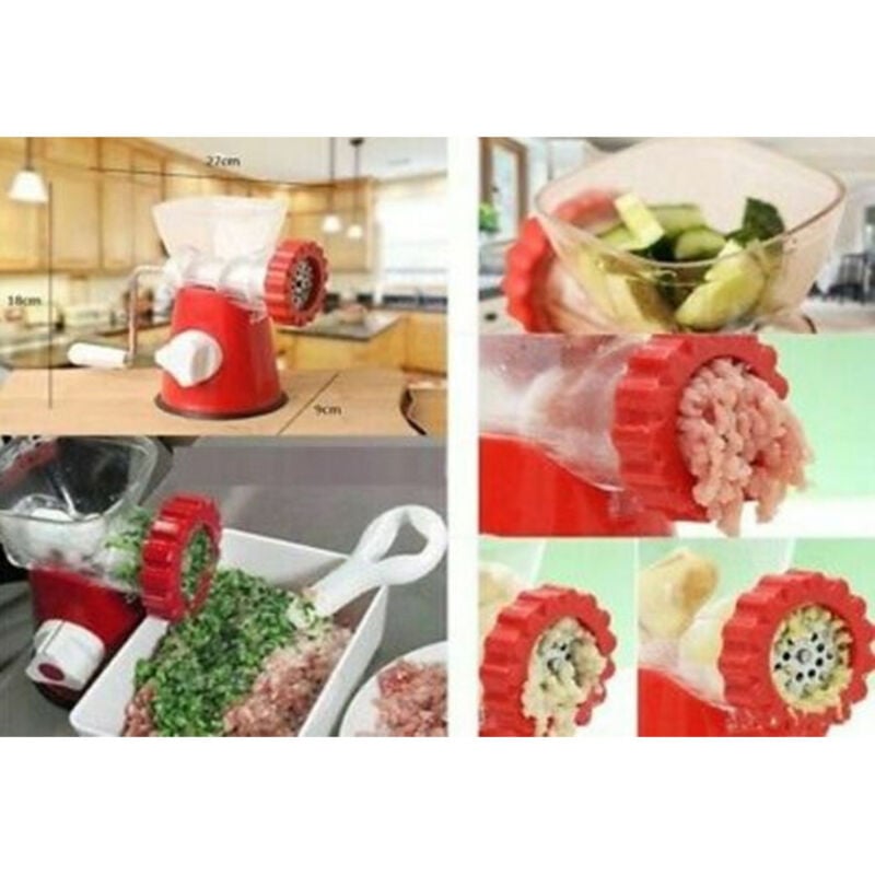 foto del prodotto trade shop traesio tritacarne manuale trita carne trita verdure con doppio disco a manovella 