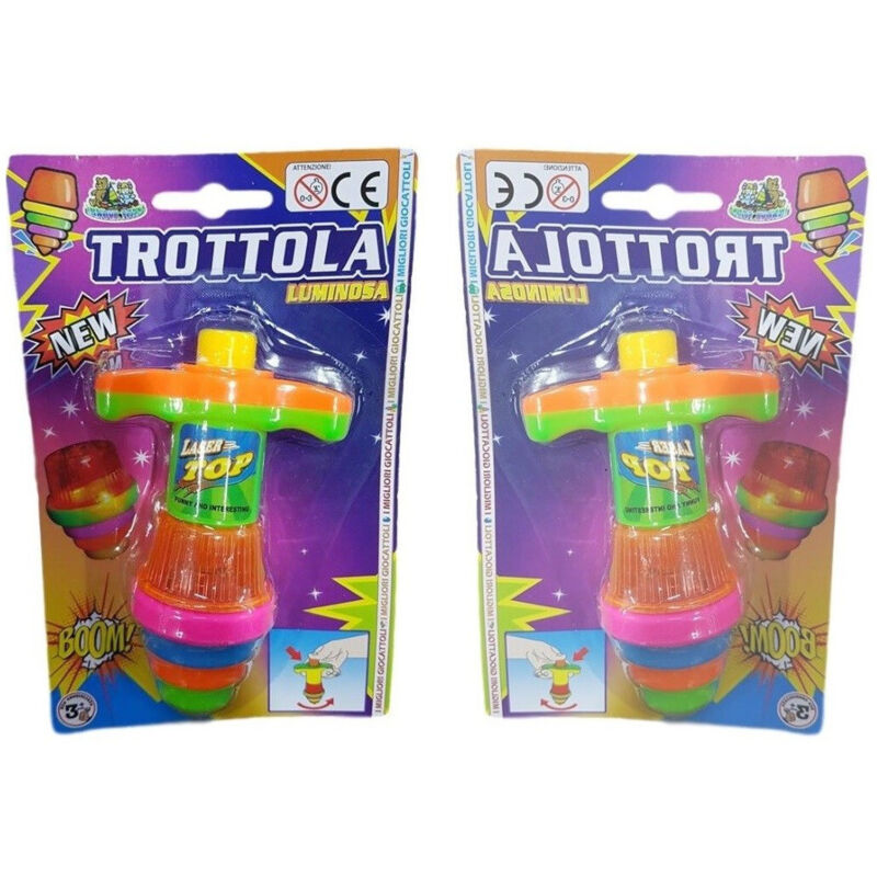 foto del prodotto trade shop traesio trottola luminosa in plastica con luci a led laser gioco giocattolo per bambini 