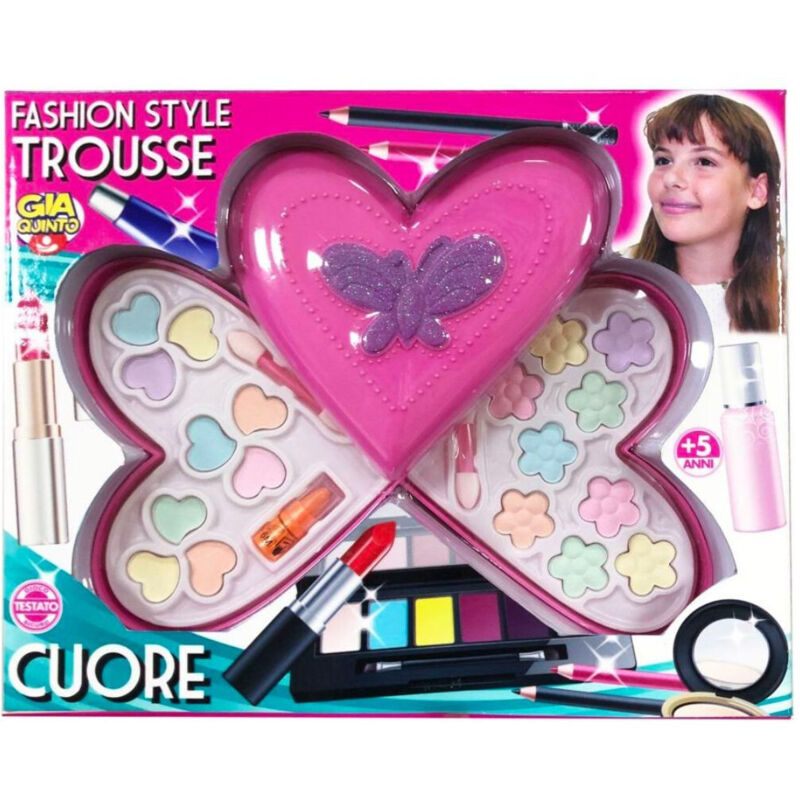 foto del prodotto trade shop traesio trousse fashion style trucco ombretti e rossetto gioco sicuro per bambine et 5 