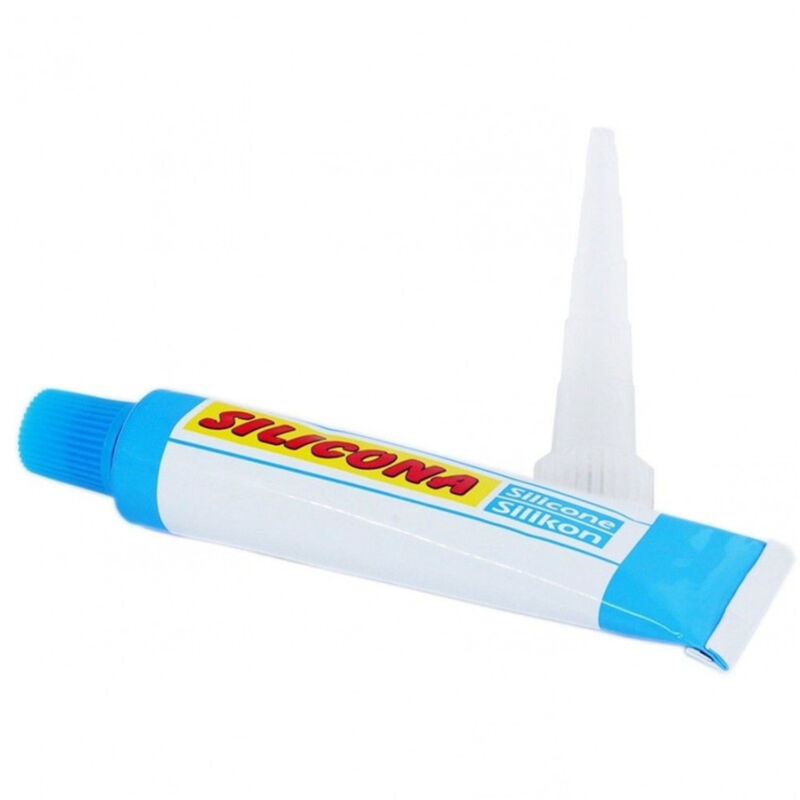 foto del prodotto trade shop traesio tubetto mini cartuccia colla silicone sigillante bianca bianco universale 30 ml 