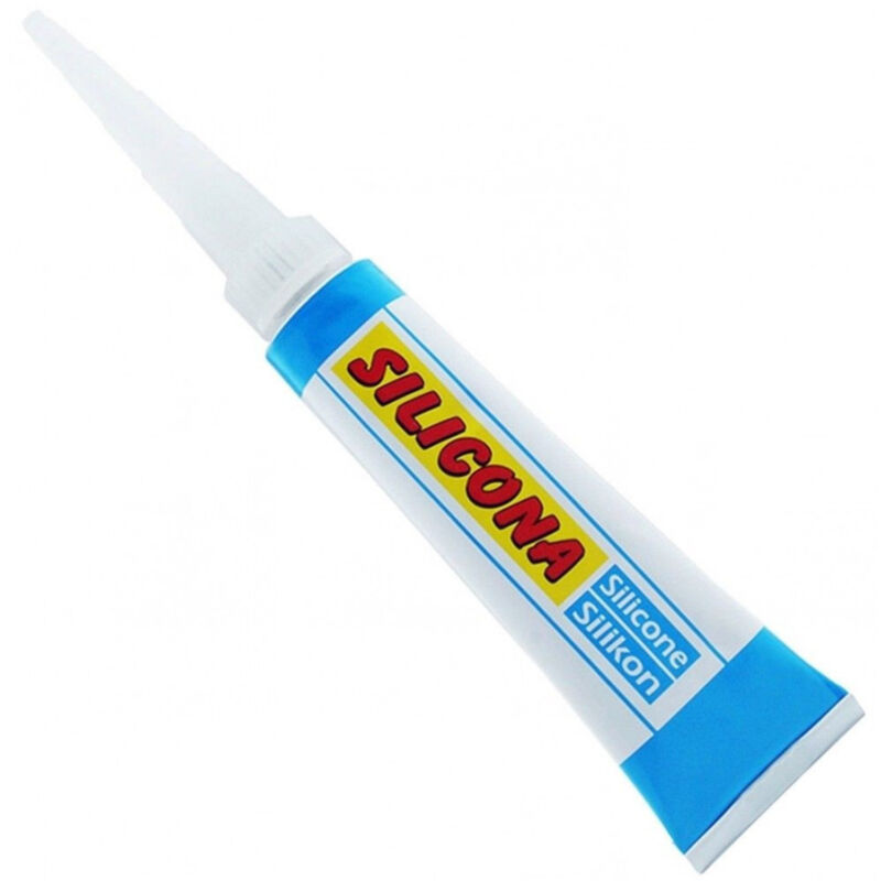foto del prodotto trade shop traesio tubetto mini cartuccia colla silicone sigillante trasparente universale 30 ml 