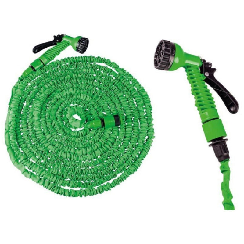 foto del prodotto trade shop traesio tubo acqua da giardino estensibile da 10 a 30 mt flessibile con pistola 6626004 