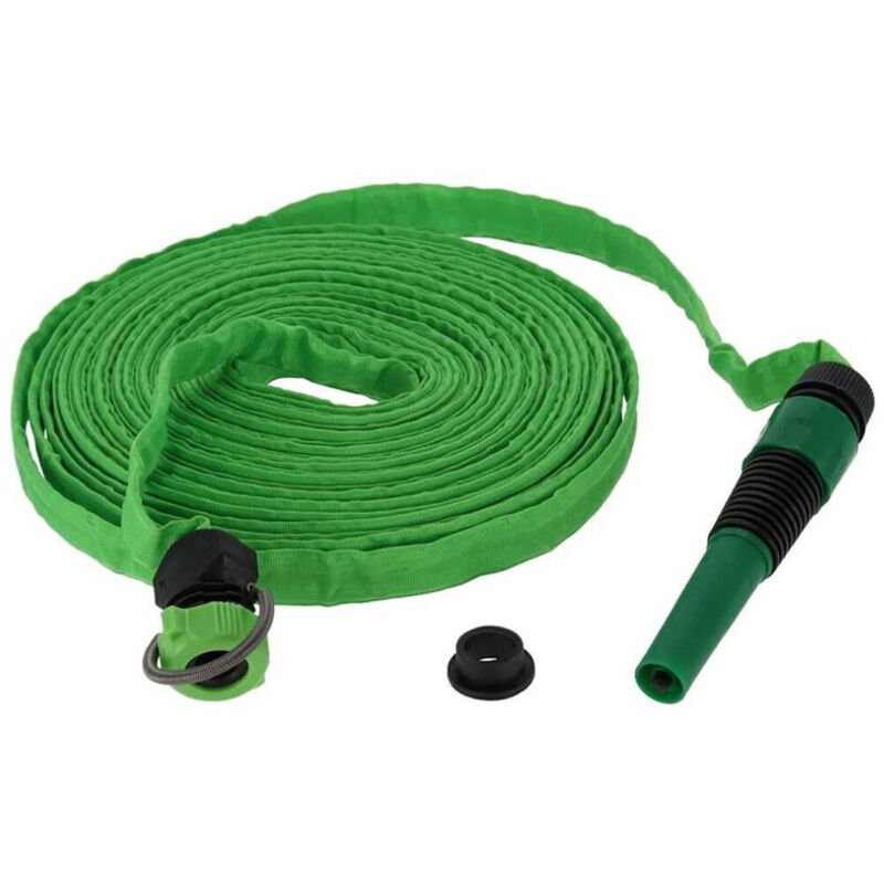 foto del prodotto trade shop traesio - tubo da giardino piatto pompa acqua terrazzo giardino 15mt con lancia pistola -