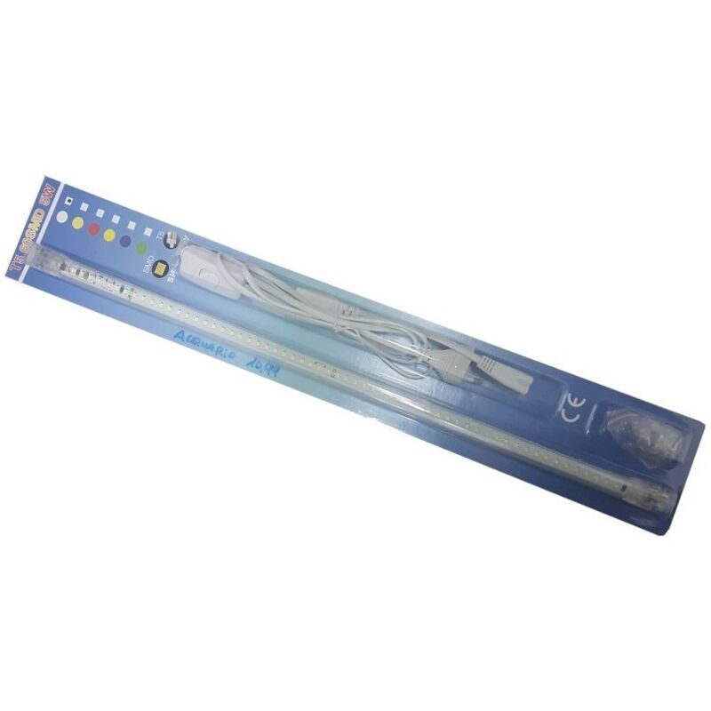 foto del prodotto trade shop traesio tubo led t5 60smd 5w bianco freddo 220v 240v 50 60hz con supporto 270 lumen per acquario 