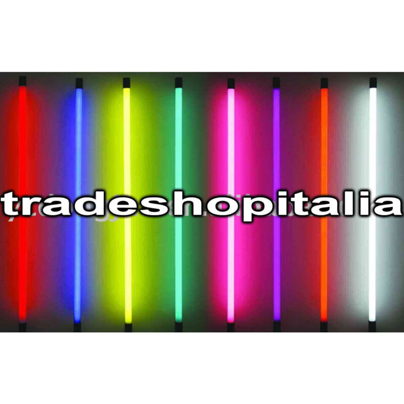 foto del prodotto trade shop traesio tubo neon led colorato t8 60 120 150 cm 9w 18w22w verde rosso blu senza supporto blu 120 cm 