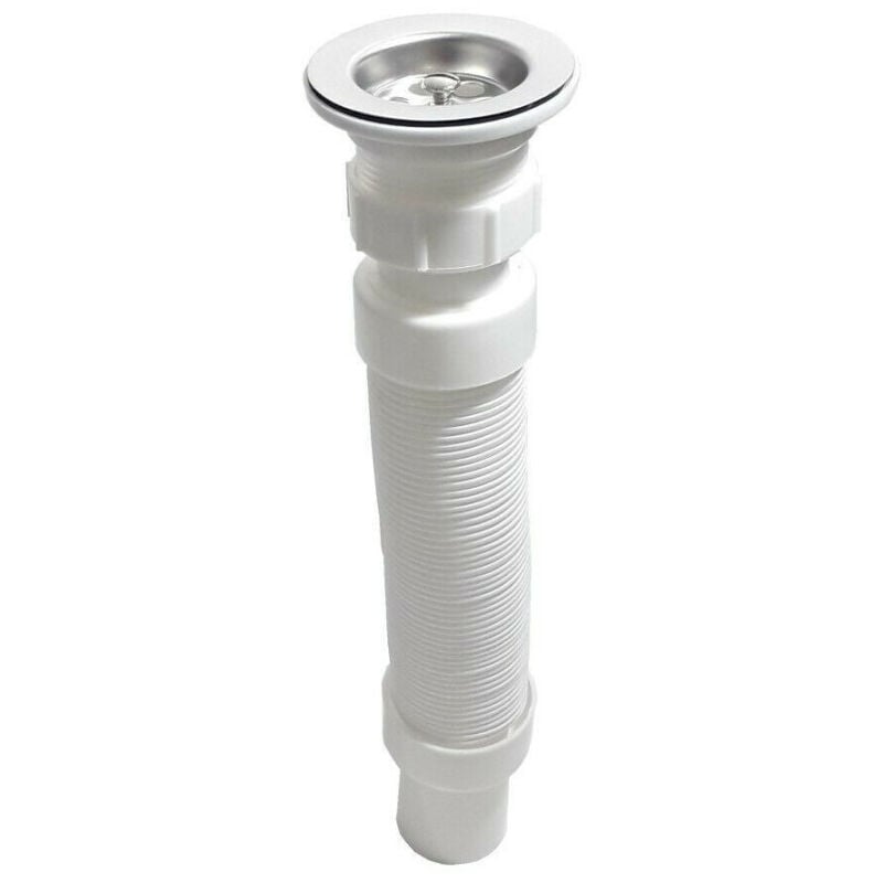 foto del prodotto trade shop traesio tubo scarico flessibile per lavabo lavello con piletta 70mm universale art.92004 