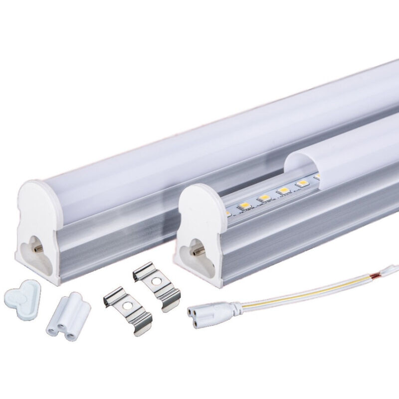 foto del prodotto trade shop traesio tubo t5 neon led 6 10 15 18 w watt 30 60 90 120 cm luce fredda naturale calda bianco caldo copertura trasparente 120 cm 