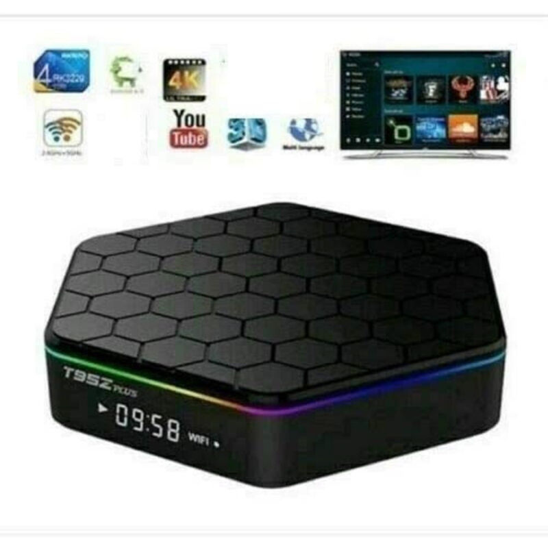 foto del prodotto trade shop traesio tv box android 9.0 t95z plus 4gb ram 64gb rom q5 youtube smart tv cw487 