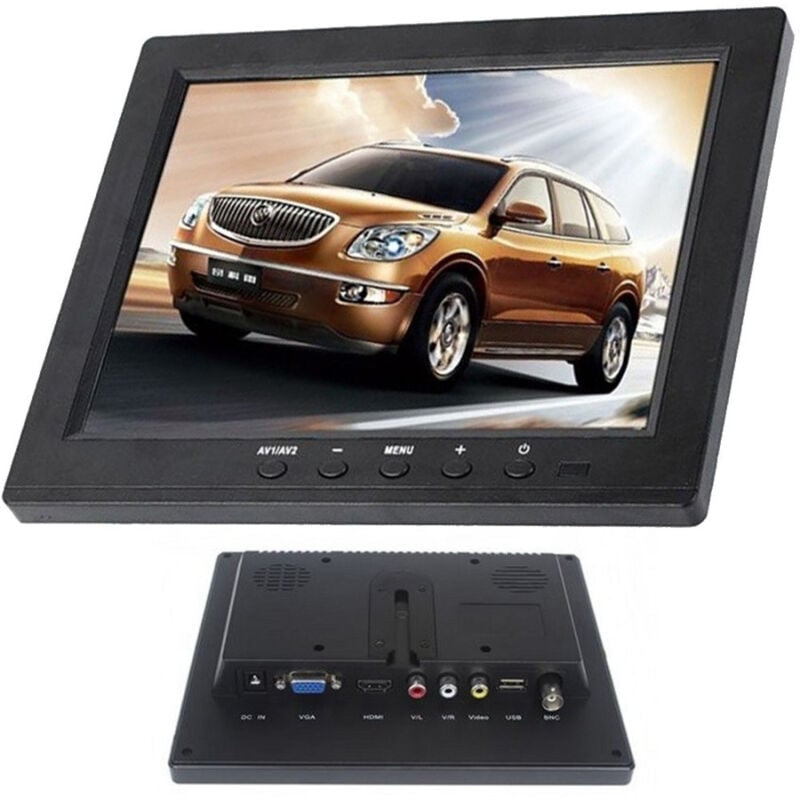 foto del prodotto trade shop traesio tv televisore monitor lcd 8 tft videosorveglianza vga bnc hdmi usb telecomando 