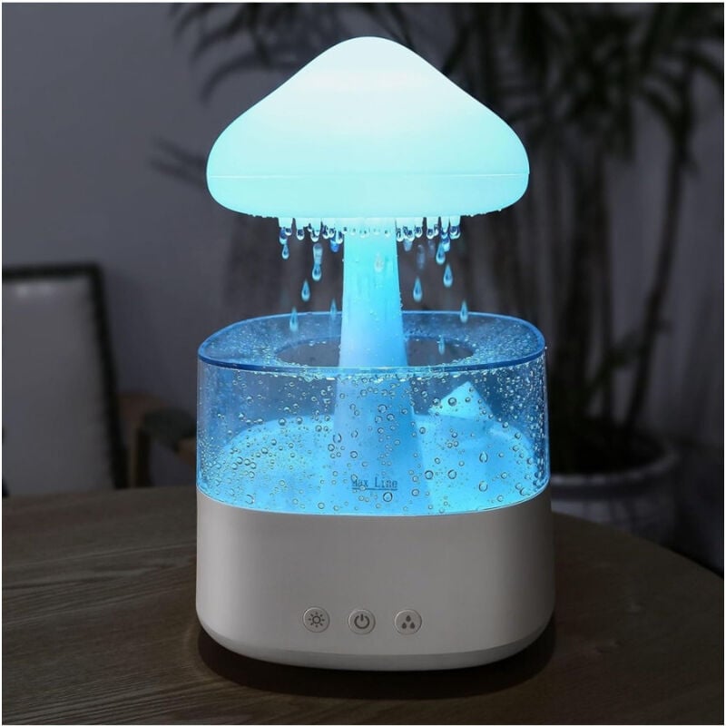 foto del prodotto trade shop traesio umidificatore nuvola di pioggia diffusore oli essenziali aromaterapia con 7 luci 