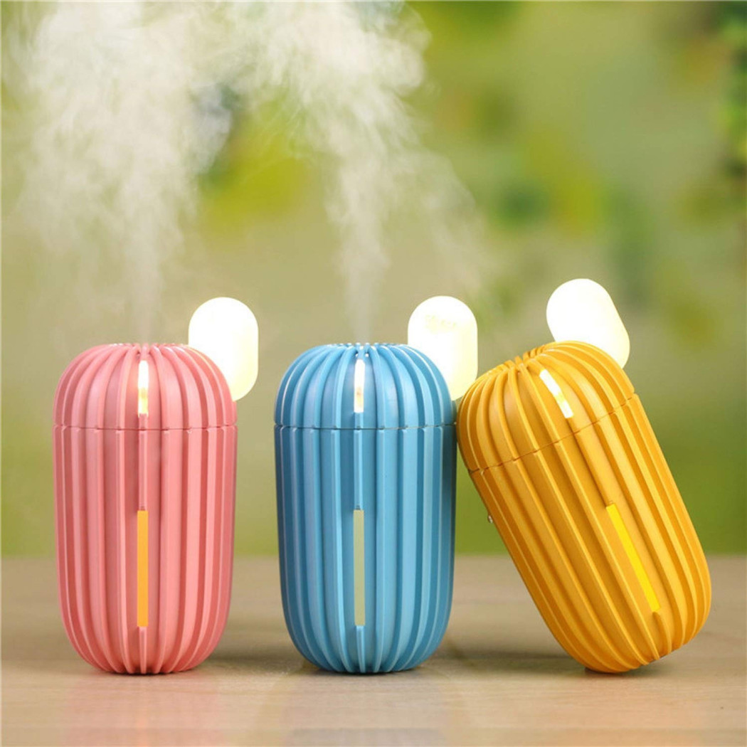 foto del prodotto trade shop traesio umidificatore usb ultrasuoni cactus 200ml aromaterapia diffusore depuratore casa 