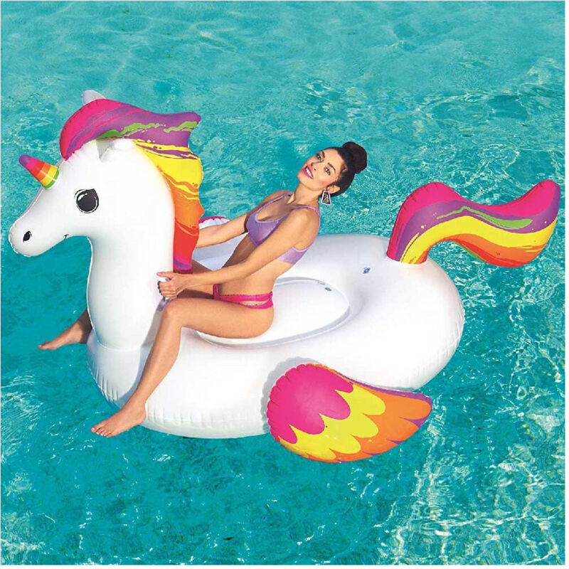 foto del prodotto trade shop traesio unicorno fashion cavalcabile gigante 224 x 164 cm cavallo arcobaleno 
