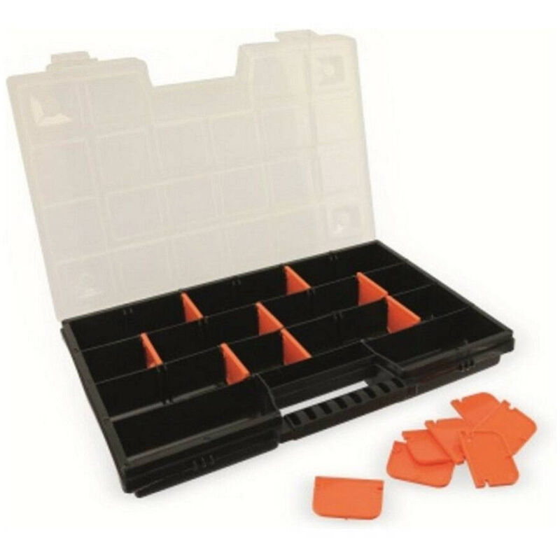 foto del prodotto trade shop traesio valigetta porta minuteria tool box ferramenta a scomparti 28,5 x 19 x 3,5 cm 