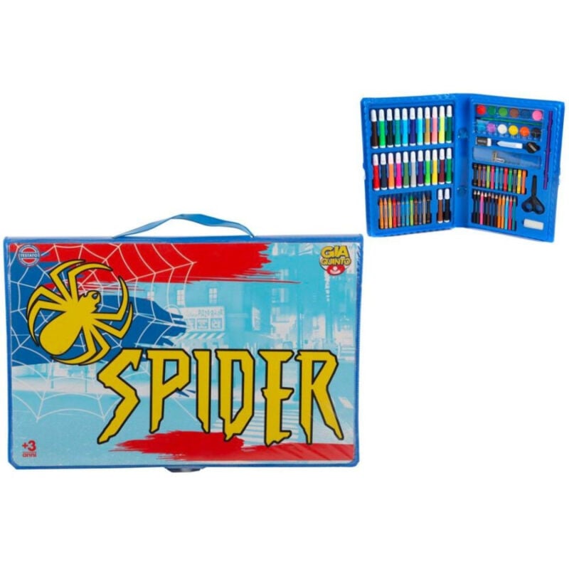foto del prodotto trade shop traesio valigetta spider con colori assortite 86 pezzi per bambini et 3 gioco sicuro 