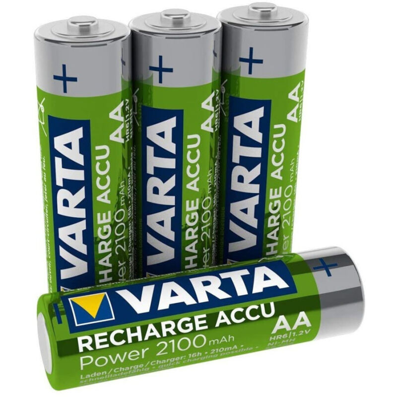 foto del prodotto trade shop traesio varta 2 pile varta stilo batterie aa alkaline ricaricabili 2100mah nimh hr6 1.2v accu 