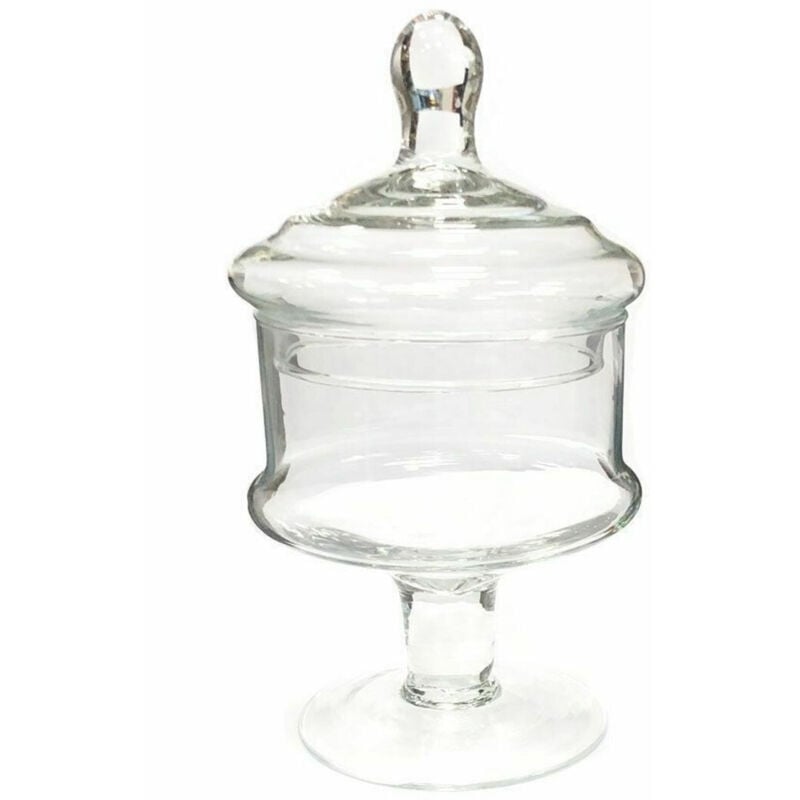 foto del prodotto trade shop traesio vaso con coperchio ampolla alzatina biscottiera per confettata vetro 23 cm 