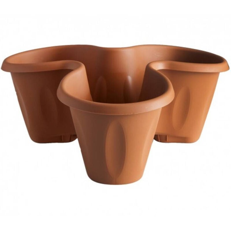 foto del prodotto trade shop traesio vaso testa trifoglio 40x16cm in plastica colore terracotta sovrapponibile piante 