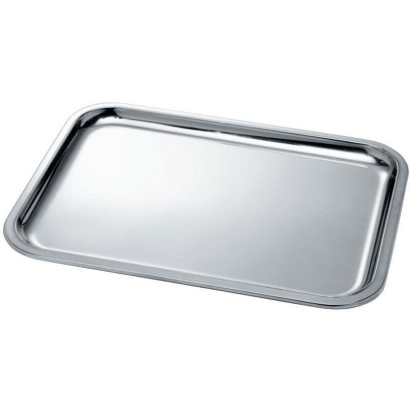 foto del prodotto trade shop traesio vassoio da portata da tavola in accioio inox rettangolare 39x29cm hotelleria 