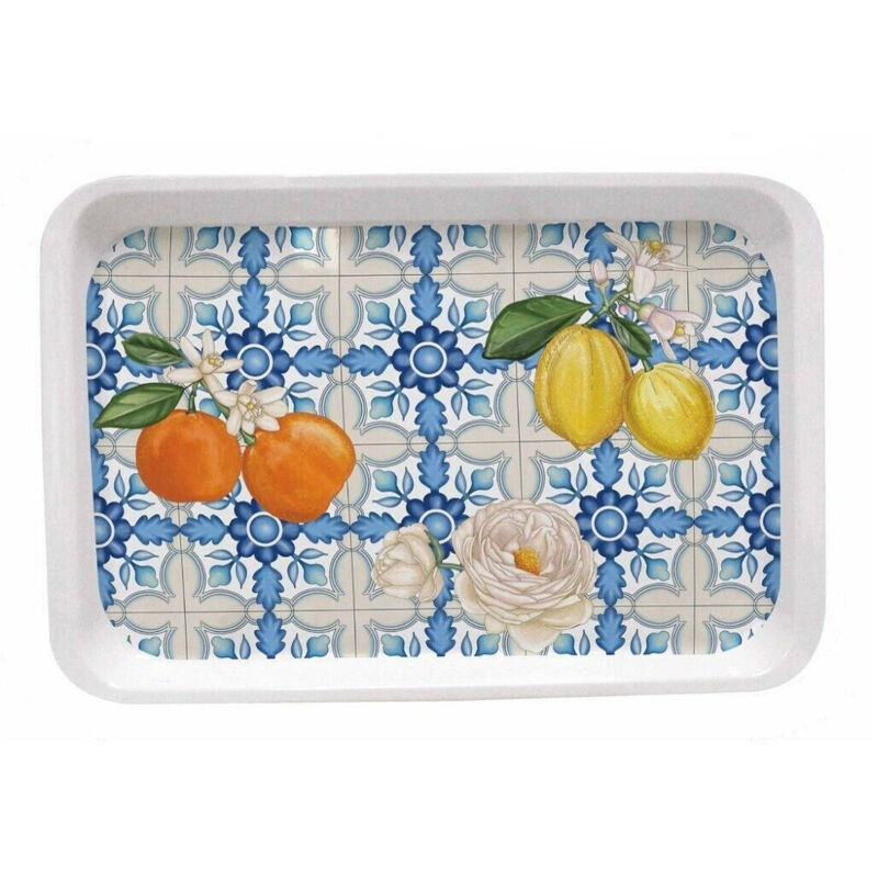 foto del prodotto trade shop traesio vassoio portata in melammina 30 x 19cm fantasia mediterraneo cucina caffe dolci 